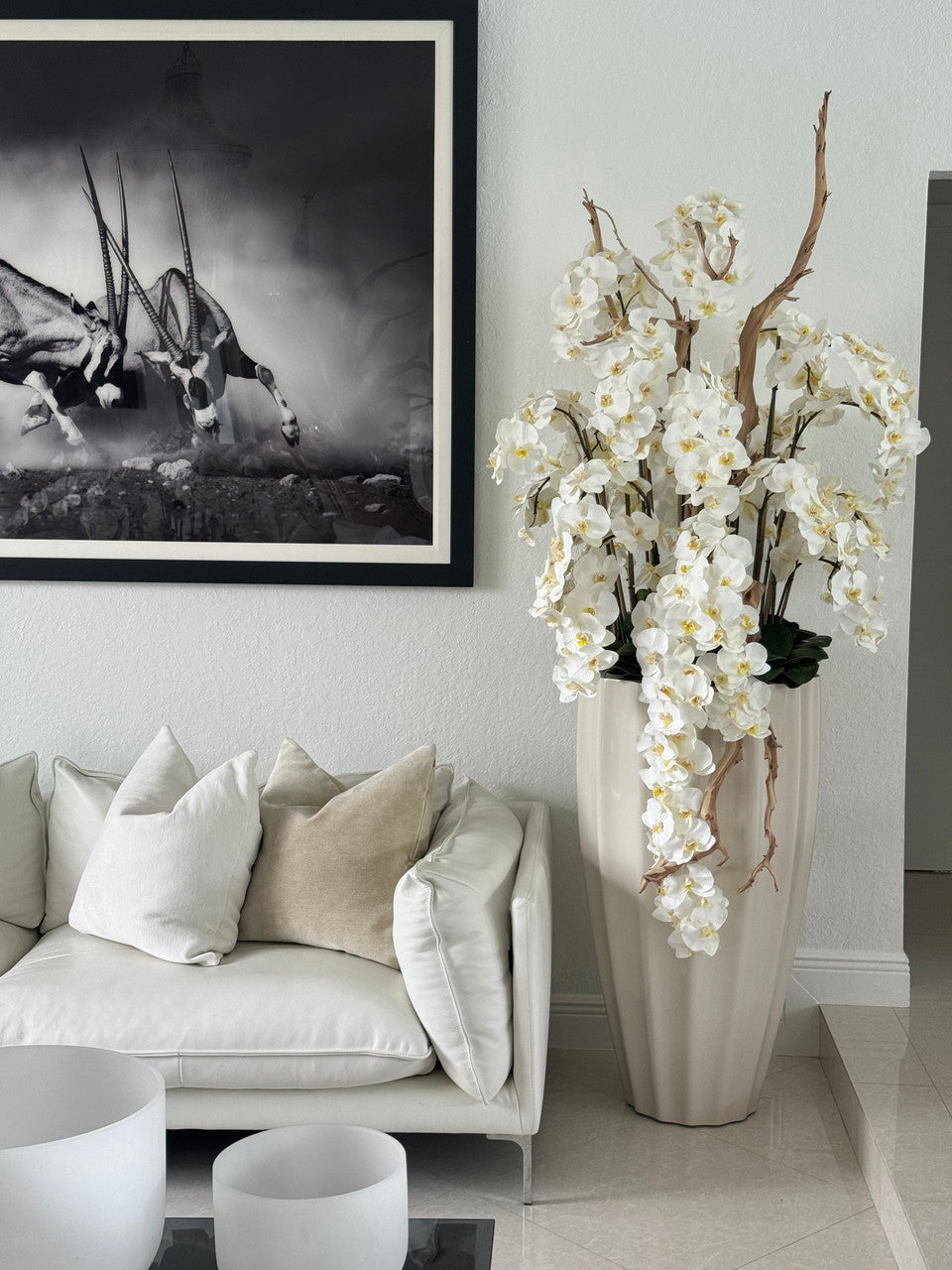 Composition Feuillage — Collection Menton, blanc