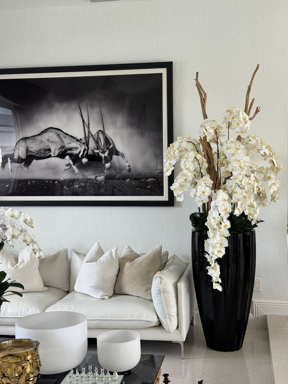 Composition Feuillage — Collection Deauville, blanc brillant